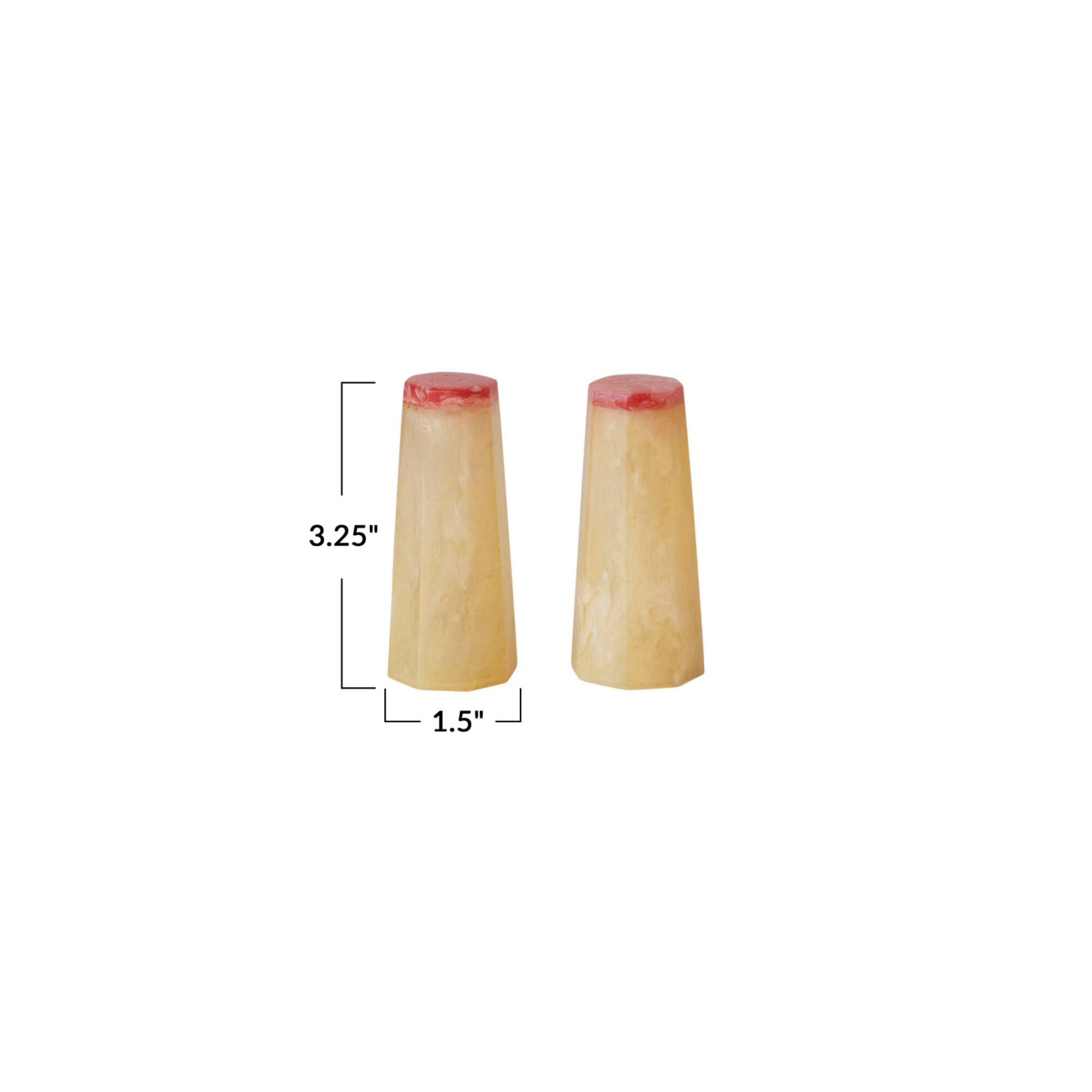 Hello Honey® 3" Marbled Orange Top Salt & Pepper Shaker Set